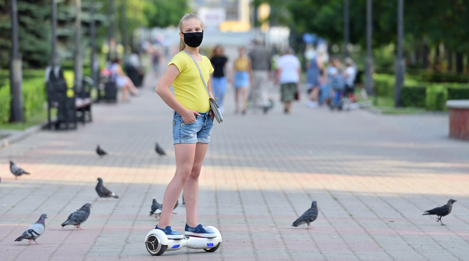 children ride hoverboards